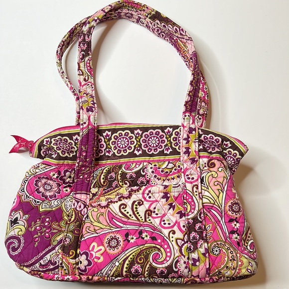 Vera Bradley USA  Pink Purple Florals Med shoulder bag - Picture 1 of 7